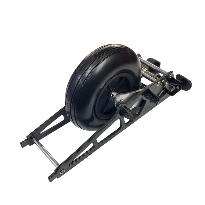 Modell eines Einziehfahrwerks im Maßstab 1:2,0 mit einem Rad von 165 mm Durchmesser