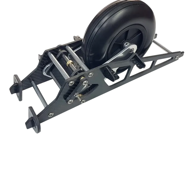 Modell eines Einziehfahrwerks im Maßstab 1:2,0 mit einem Rad von 165 mm Durchmesser