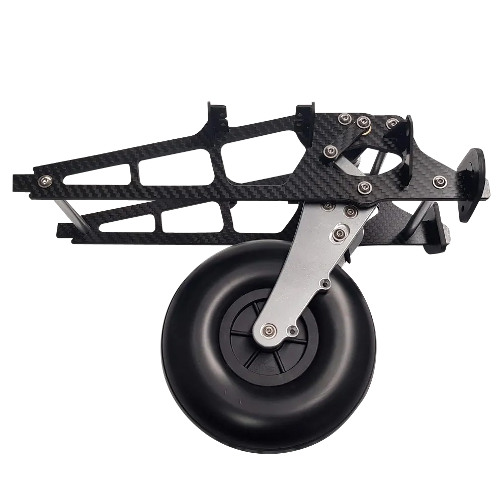 Einziehfahrwerk im Maßstab 1:2,5 mit einem Rad von 140 mm Durchmesser