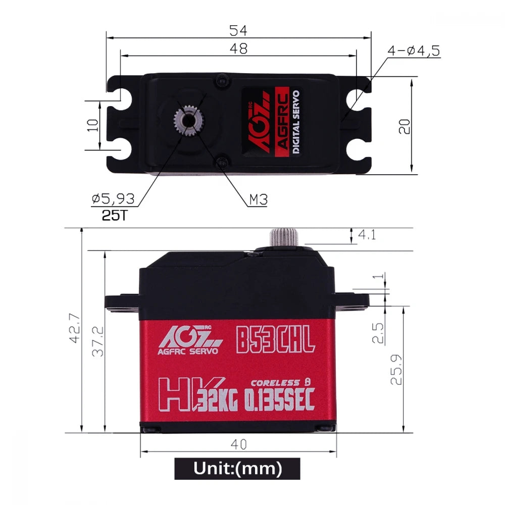 AGF-RC B53CHL V2 Servo für Radantrieb