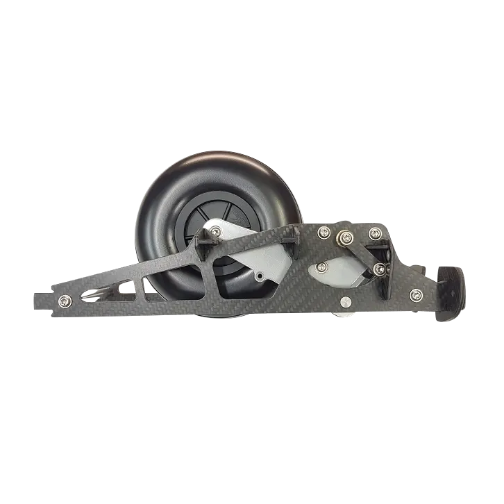 Modell eines Einziehfahrwerks im Maßstab 1:2,5 mit einem Rad von 127mm Durchmesser