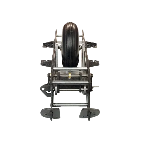 Modell eines Einziehfahrwerks im Maßstab 1:3,5 mit einem Rad von 100 mm Durchmesser
